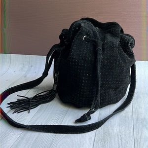 Zara 100% Suede Leather Bucket Bag